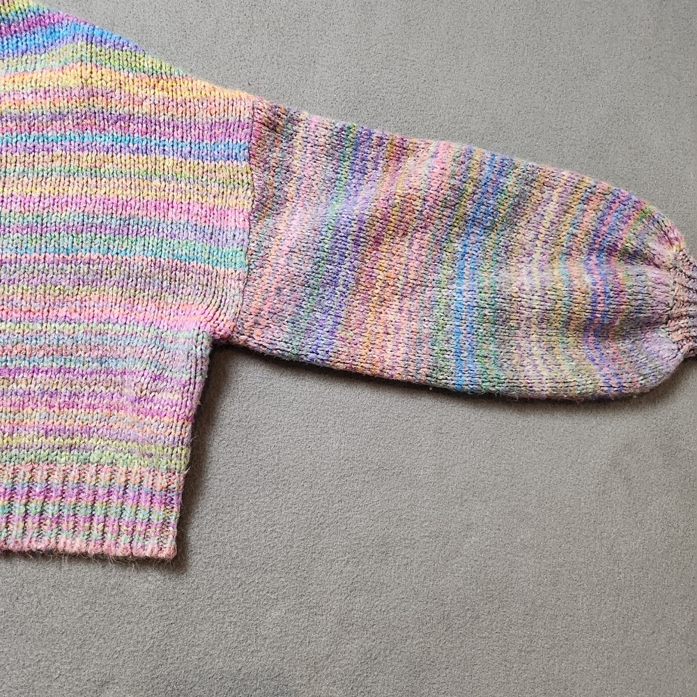 URBAN OUTFITTERS Agatha balloon sleeve rainbow sweater - Picture 13 of 15